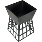 Bariloche Black Fire Pit Square Log Patio Garden Heater Outdoor Table Top BBQ Ca