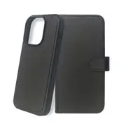 iPhone 14 Pro Max Compatible Case Cover With 2-in-1 Flip Leather Wallet - Black