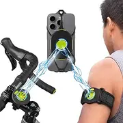 BONE Run w Bike Tie Connect Kit 2 Magnetic, 360 Degree Rotatable Quick Release Cell Phone Holder for Running Cycling, Universal Sports Armband Bike Computer Mount Fits 4.7-7.2 inch iPhone Samsung