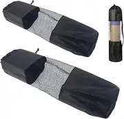 VONJUMA Pack of 2 Yoga Mat Bag Yoga Bag for Mats and Accessories Yoga Mat Bag for Yoga Mat Yoga Mat with Bag Portable Mesh Pilates Mat Yoga Bolster Bag with Drawstring