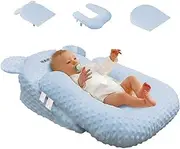Nursing Pillow, Breastfeeding Pillows, Infant Feeding Support Pillow Multi-Functional & Portable Support Cushion for Travel (Blue, One Size)