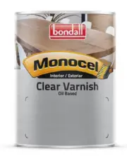 Bondall Monocel CLEAR TIMBER VARNISH Interior Ext GLOSS- 250ml, 500ml, 1L or 4L