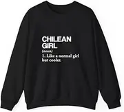 [X.Style] Chilean Girl Definition Chile Flag Country Language ds009 Sweater Black M