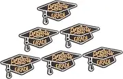 KONTONTY 6pcs Graduation Embroidery Patches for Clothes DIY Decorative Cloth Patches for Repairing Bags Hats Shoes Socks Multi Functional Accessories