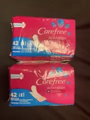 LOT (2) CAREFREE ACTI-FRESH 42 Each LINERS LONG UNSCENTED PANTILINERS