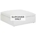 Skye Peyton Pearl White Slipcover Ottoman