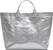 [Generic] Stellaya Tote Bag, Ladies' Fashionable Pvc Letter Printed Handbag, Suitable For Work Travel Fashion Retro Bags
