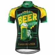 Mens Retro CERTIFIED BEER TESTER Cycling Jersey Bicycle Jersey Cycling Shirt Top