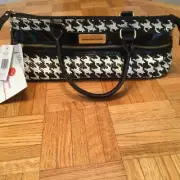 Wine Bag Samantha Brown Insulated Purse Black & White Houndstooth Pattern New