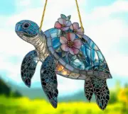 SUNCATCHER-Glam Style Sea Turtle - Acrylic Light Catcher - Animal Theme Decor