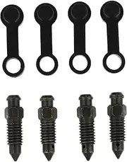 TINEASUR 4sets Motorcycle Brake Bleed Nut Caliper Exhaust Screws with Dust Caps for Easy Installation Resistant Essential for Front Rear Brake Lines