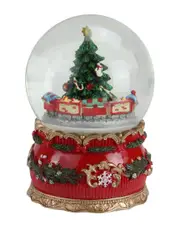 Northlight Musical Christmas Tree & Train Animated Water Globe Table Top Decoration