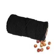 Macrame Cord 4mm 100m Cotton Rope 1 Pack Natural Cotton Rope for 4mm,100m Black