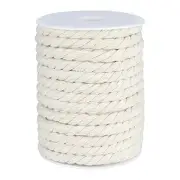 Macrame Cord, Off Cotton Rope, 8mm x 21 Yard Natural 21 Yards x 8MM White