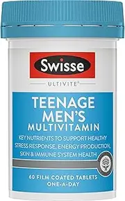 Swisse Ultivite Teenage Men's Multivitamin - with B Vitamins, Magnesium, Iron and More To Support General Health - 60 Tablets