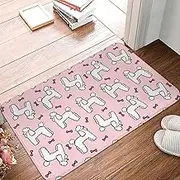 ZaKhs Poodle Print Front Door Mat Absorbent Bathroom Rug Non Slip Indoor Doormat For Entryway Garage Patio 40 X 60 CM