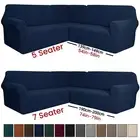 Jacquard L-Shaped Sectional Corner Couch Cover Slipcover Stretch Fit Sofa Covers