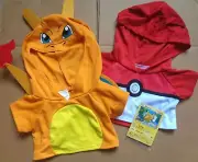 NWT BUILD A BEAR BAB POKEMON PIKACHU CHARIZARD POKEBALL HOODIES & TRADING CARD