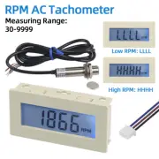 AC 110V-230V DC 8-24V Digital Tachometer RPM Motor Speed Meter Hall Sensor NPN