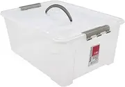 12 x CLIP LOCK PLASTIC STORAGE BOX WITH LID 20L | Storage Container Bin Tubs Box