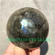 390g Natural labradorite ball quartz crystal sphere 64mm reiki healing XQ1271