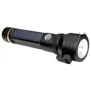Electric Torch Usb/Solar Charging Safety Hammer Cutter Tactical Flashlight