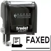 Self-Inking Faxed with Machine Stamp Size 1/2" Tall x 1-1/2" Wide