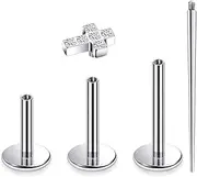 [Xnsjeyy] 16G G23 Titanium Tragus Conch Helix Piercing Jewelry Internally Threaded Flat Back Cartilage Earrings Forward Helix Earrings Medusa Labret Piercing Jewelry for Women Men Silver 6MM 8MM 10MM