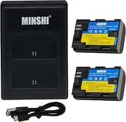 MINSHI LP-E6 (2 Pack) + Quick Charger Set Replacement Battery Compatible with Canon EOS R7 【7.2V 2750mAh】 High Performance Compatible Camera Battery 2023KA