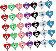 [JEWEDECO] Unique Heart Beads for Jewelry Making 100pcs Simulation Eye Charms Diy Kit