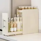 Pull-Out Narrow Spice Rack Condiment Storage Organizer for Kitchen