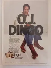 1978 Double Sided OJ Simpson Dingo Boots/Tareyton Cigarettes Print Ad FREE SHIP