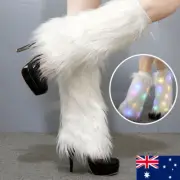 Fluffy Faux Fashion Fur Leg Boot Furry Boot Cuff Soft Warmer Ladies Leg Warmers