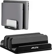 JARLINK Adjustable Vertical Laptop Stand, Desktop Stand Adjustable Laptop Holder with 2 Slots (up to 17.3 inches), Compatible with All MacBook Pro/Air/Microsoft Surface, Newly Designed, (Black)