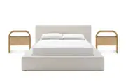 Dawson Bed with 2 Crescent Bedside Table Set