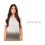 NEW Theory Women’s Toraely Dye Linen Pale Gray moss top Size Small