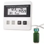 Time/Date, Max/Min Thermometer • 3.375"W x 1"D x 3.375"H 1 ea