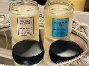 2 Candles Bath & Body Works WB Blue Berry Pie & Sunshine Lemon Scent 1 Wick 7oz