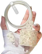 Luxurious Charging Cord Protector for iPhone Charger,Elegant Bow Tie with DIY Pearls Design Cable Protector for Women Girl,Wave Shape Bowknot Cable Charger Protector Cover for iPhone 14 15 16 Pro Max