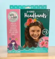 DIY Mermaid Headband Making Kit For Kids Bright Stripes - Makes 3 Fun Crafts NEW