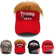 [homeSlik] Trump Hat 2024 MAGA Hat Embroidered Keep America Great Donald Trump Slogan USA Adjustable Baseball Cap for Woman Men