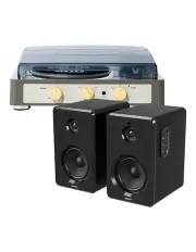 [Gadhouse] Brad MKII Record Player + Bundled Majority D40 Bluetooth Speakers in Grey