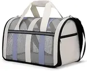 AIMALL Portable Cat Carrier Bag Soft-Sided Foldable Pet Travel Tote with Mesh Ventilation, Breathable Polyester Kennel Crate for Cats Dogs – 18.9"x10.6"x10.6"