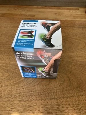 Brookstone Set Of 2 Shoe Clip LED Lights Green And Red New In Box