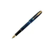 Parker Sonnet Deep Blue Stripes & Gold Fountain Pen X Fine Pt New In Box