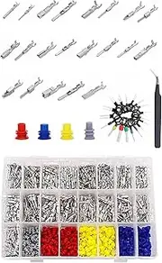 755PCS Car Electrical Terminal Pins, Electrical Pin Connector Terminal Kit, 1/1.5/1.8/2.2/2.8/3.5mm