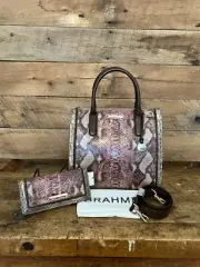 Brahmin Caroline Brindle Potomac Leather Satchel & Ady Wallet--NWT