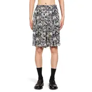 [LANEUS] Shorts in raso con stampa floreale Black&White
