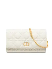Dior Caro Pouch in Latte Cannage Lambskin