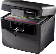 Sentry Safe Black Fireproof and Waterproof Safe, File Folder and Document Box wi